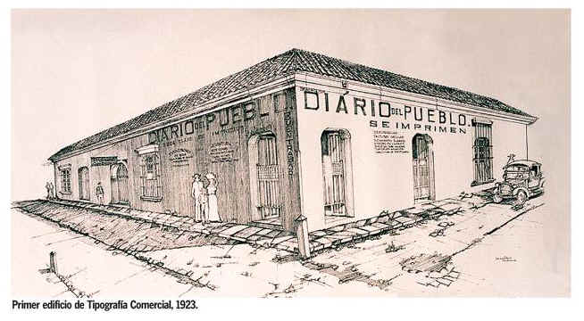 Primer edificio de Tipografía Comercia, 1923